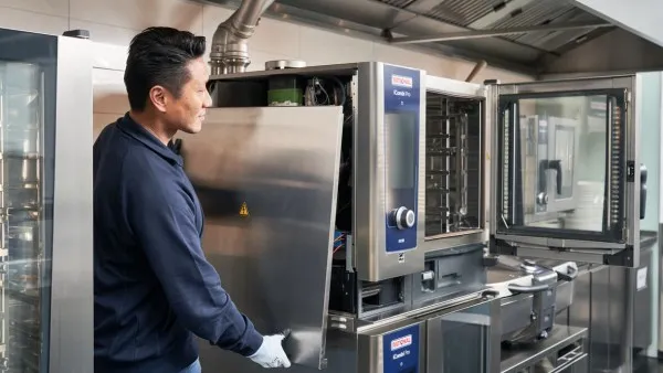 Técnico Rational a operar um iCombi Pro